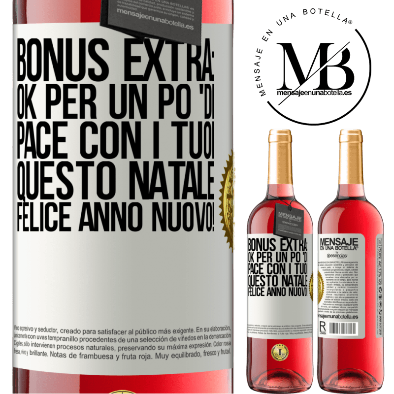 29,95 € Spedizione Gratuita | Vino rosato Edizione ROSÉ Bonus extra: Ok per un po 'di pace con i tuoi questo Natale. Felice anno nuovo! Etichetta Bianca. Etichetta personalizzabile Vino giovane Raccogliere 2024 Tempranillo