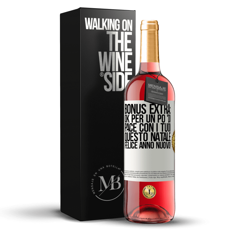 29,95 € Spedizione Gratuita | Vino rosato Edizione ROSÉ Bonus extra: Ok per un po 'di pace con i tuoi questo Natale. Felice anno nuovo! Etichetta Bianca. Etichetta personalizzabile Vino giovane Raccogliere 2025 Tempranillo