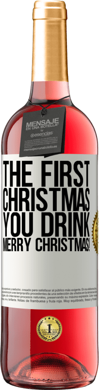 29,95 € 免费送货 | 桃红葡萄酒 ROSÉ版 您喝的第一个圣诞节。圣诞快乐！ 白标. 可自定义的标签 青年酒 收成 2023 Tempranillo