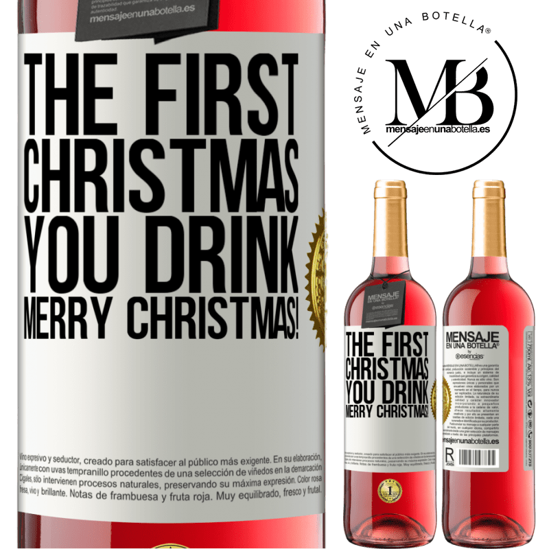 29,95 € Free Shipping | Rosé Wine ROSÉ Edition The first Christmas you drink. Merry Christmas! White Label. Customizable label Young wine Harvest 2022 Tempranillo