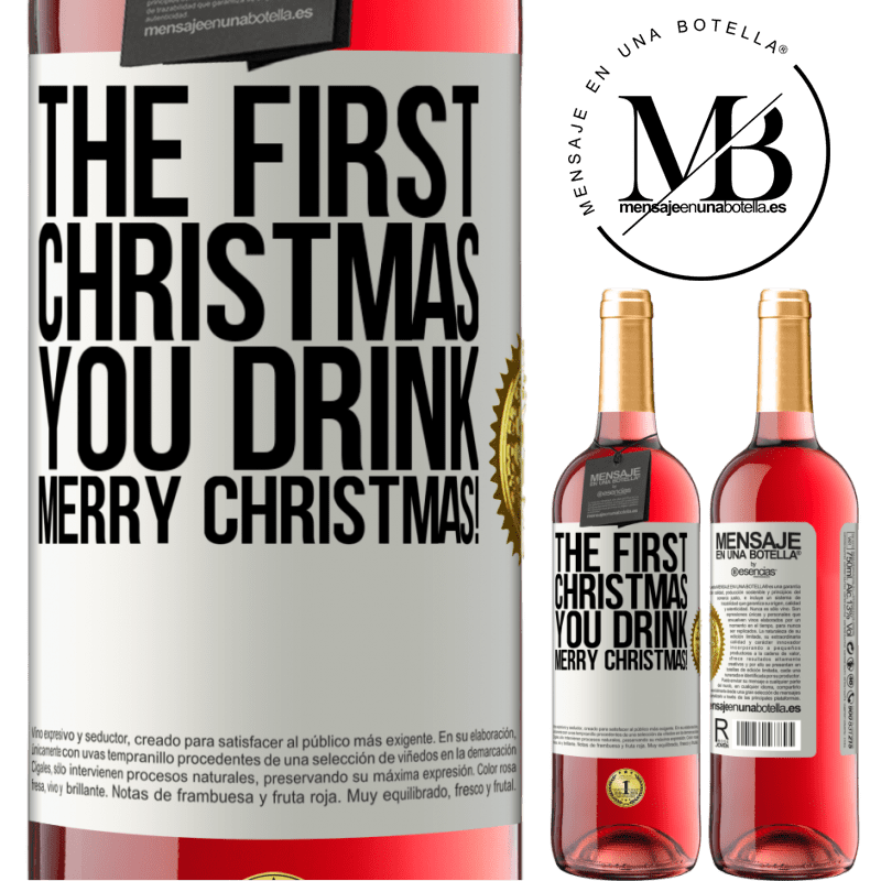 29,95 € Free Shipping | Rosé Wine ROSÉ Edition The first Christmas you drink. Merry Christmas! White Label. Customizable label Young wine Harvest 2023 Tempranillo