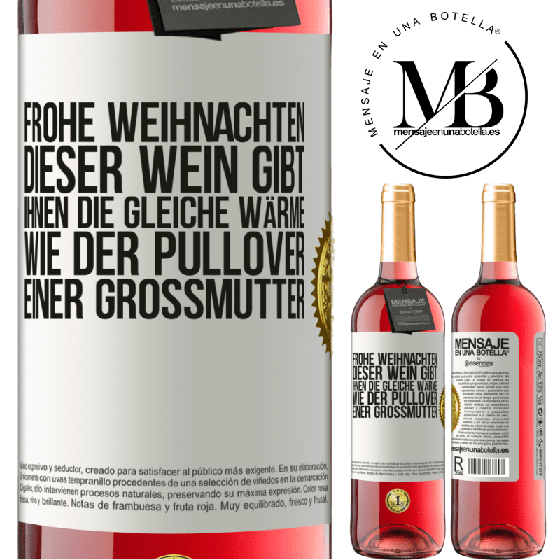 29,95 € Kostenloser Versand | Roséwein ROSÉ Ausgabe Frohe Weihnachten! Mit diesem Wein ist dir genauso warm wie mit dem Pullover deiner Großmutter Weißes Etikett. Anpassbares Etikett Junger Wein Ernte 2023 Tempranillo