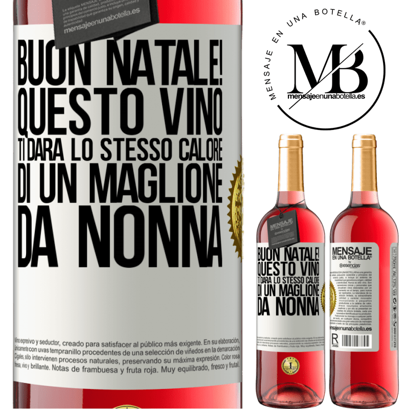 29,95 € Spedizione Gratuita | Vino rosato Edizione ROSÉ Buon natale! Questo vino ti darà lo stesso calore di un maglione da nonna Etichetta Bianca. Etichetta personalizzabile Vino giovane Raccogliere 2023 Tempranillo