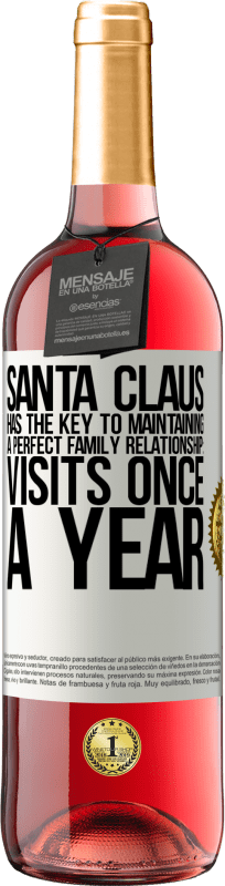 29,95 € | Rosé Wine ROSÉ Edition Santa Claus has the key to maintaining a perfect family relationship: Visits once a year White Label. Customizable label Young wine Harvest 2024 Tempranillo