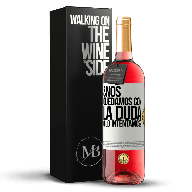 29,95 € Envío gratis | Vino Rosado Edición ROSÉ Nos quedamos con la duda o lo intentamos? Etiqueta Blanca. Etiqueta personalizable Vino joven Cosecha 2024 Tempranillo