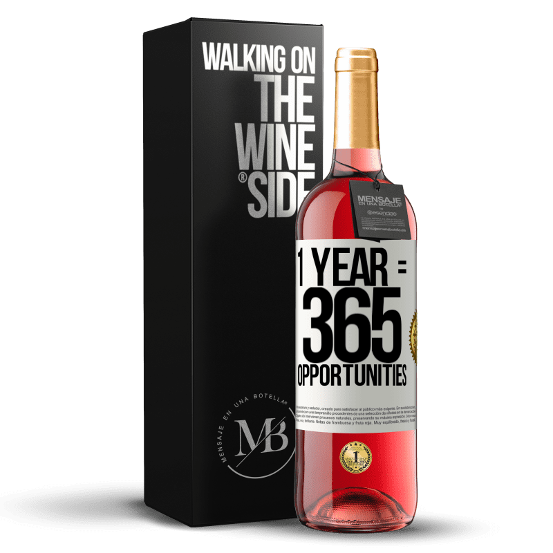 29,95 € Envio grátis | Vinho rosé Edição ROSÉ 1 year 365 opportunities Etiqueta Branca. Etiqueta personalizável Vinho jovem Colheita 2024 Tempranillo