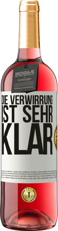 29,95 € Kostenloser Versand | Roséwein ROSÉ Ausgabe Die Verwirrung ist sehr klar Weißes Etikett. Anpassbares Etikett Junger Wein Ernte 2025 Tempranillo