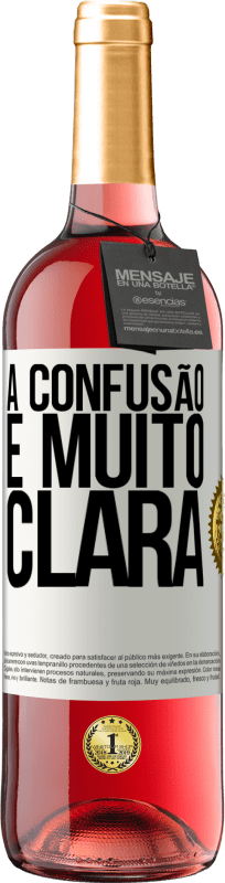 29,95 € | Vinho rosé Edição ROSÉ A confusão é muito clara Etiqueta Branca. Etiqueta personalizável Vinho jovem Colheita 2025 Tempranillo