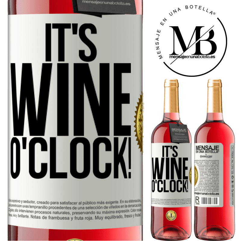 29,95 € Free Shipping | Rosé Wine ROSÉ Edition It's wine o'clock! White Label. Customizable label Young wine Harvest 2021 Tempranillo