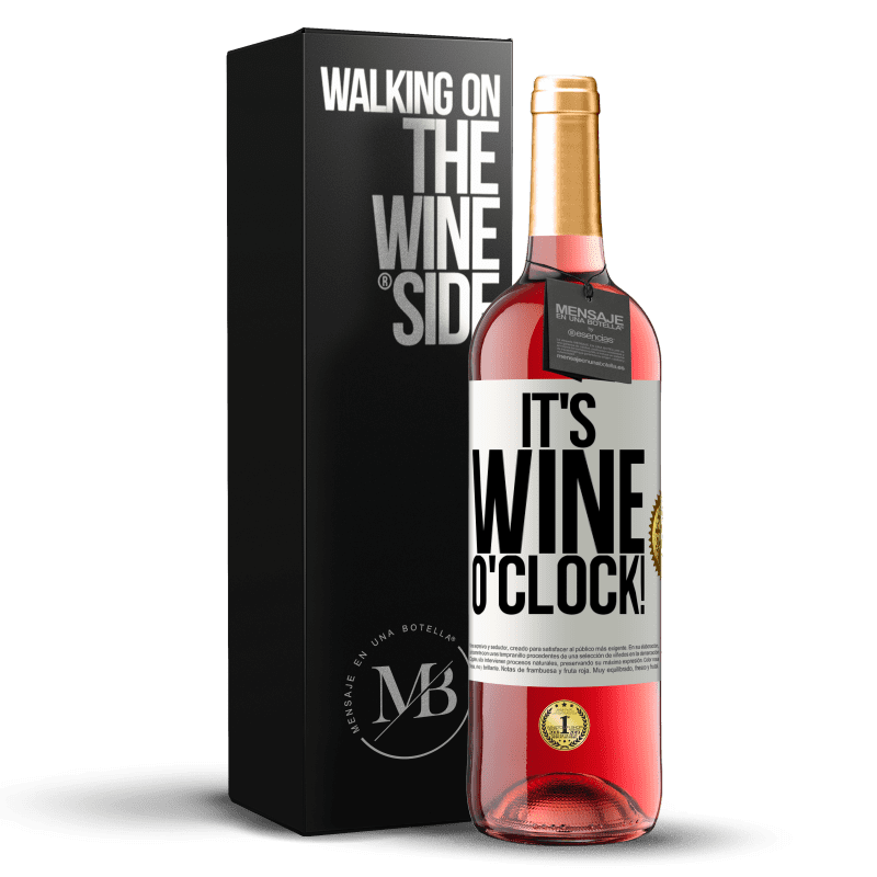 29,95 € 免费送货 | 桃红葡萄酒 ROSÉ版 It's wine o'clock! 白标. 可自定义的标签 青年酒 收成 2025 Tempranillo