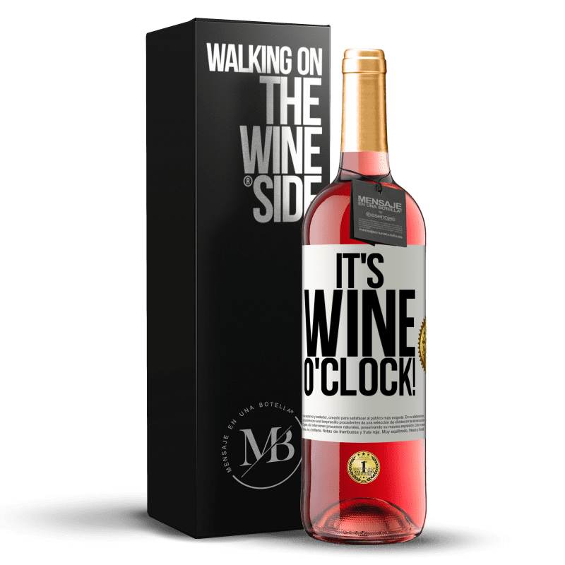 29,95 € Free Shipping | Rosé Wine ROSÉ Edition It's wine o'clock! White Label. Customizable label Young wine Harvest 2021 Tempranillo