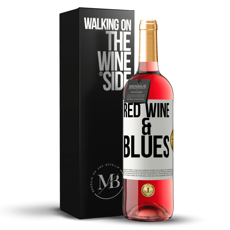 29,95 € 免费送货 | 桃红葡萄酒 ROSÉ版 Red wine & Blues 白标. 可自定义的标签 青年酒 收成 2024 Tempranillo