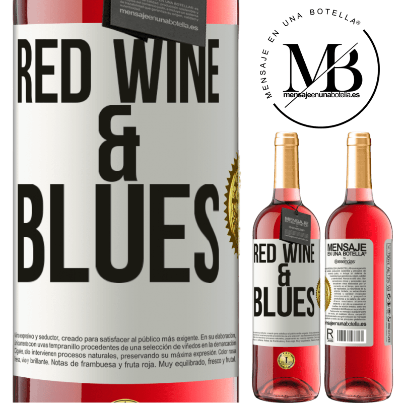 29,95 € Envío gratis | Vino Rosado Edición ROSÉ Red wine & Blues Etiqueta Blanca. Etiqueta personalizable Vino joven Cosecha 2022 Tempranillo