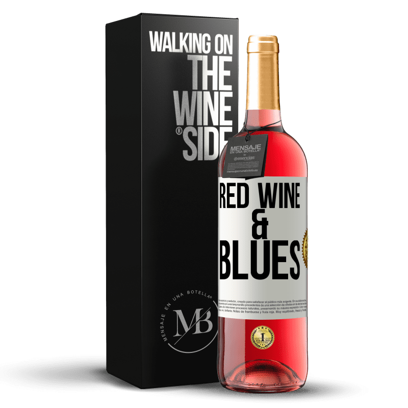 24,95 € Envoi gratuit | Vin rosé Édition ROSÉ Red wine & Blues Étiquette Blanche. Étiquette personnalisable Vin jeune Récolte 2021 Tempranillo