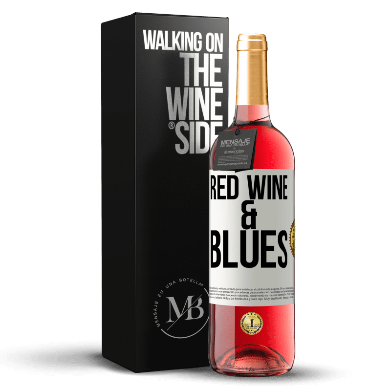 29,95 € Envío gratis | Vino Rosado Edición ROSÉ Red wine & Blues Etiqueta Blanca. Etiqueta personalizable Vino joven Cosecha 2022 Tempranillo