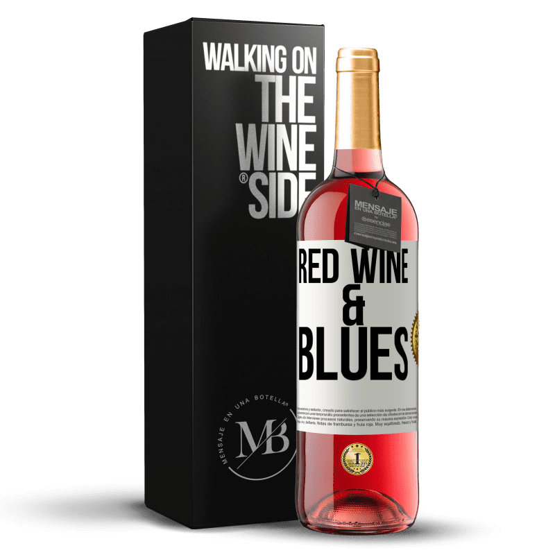 29,95 € Spedizione Gratuita | Vino rosato Edizione ROSÉ Red wine & Blues Etichetta Bianca. Etichetta personalizzabile Vino giovane Raccogliere 2023 Tempranillo