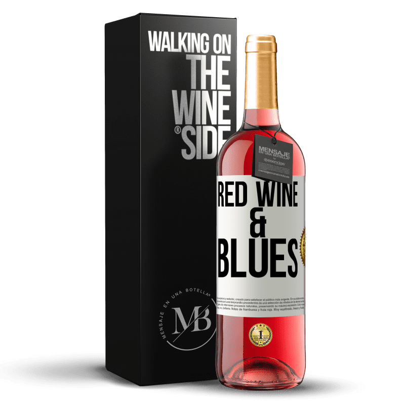 29,95 € Spedizione Gratuita | Vino rosato Edizione ROSÉ Red wine & Blues Etichetta Bianca. Etichetta personalizzabile Vino giovane Raccogliere 2024 Tempranillo