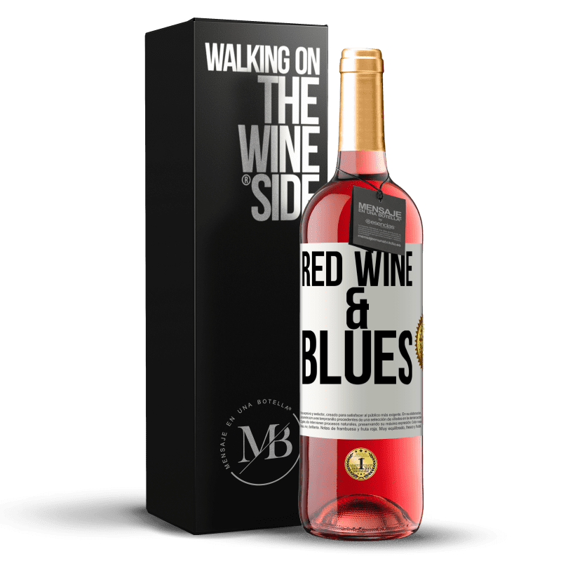 29,95 € Spedizione Gratuita | Vino rosato Edizione ROSÉ Red wine & Blues Etichetta Bianca. Etichetta personalizzabile Vino giovane Raccogliere 2025 Tempranillo