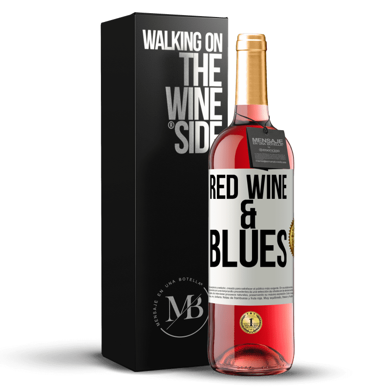 29,95 € Envio grátis | Vinho rosé Edição ROSÉ Red wine & Blues Etiqueta Branca. Etiqueta personalizável Vinho jovem Colheita 2024 Tempranillo