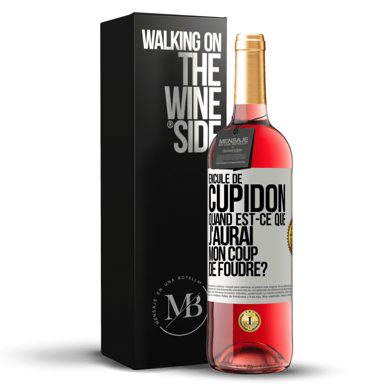29,95 € Envoi gratuit | Vin rosé Édition ROSÉ Enculé de Cupidon, quand est-ce que j'aurai mon coup de foudre? Étiquette Blanche. Étiquette personnalisable Vin jeune Récolte 2025 Tempranillo
