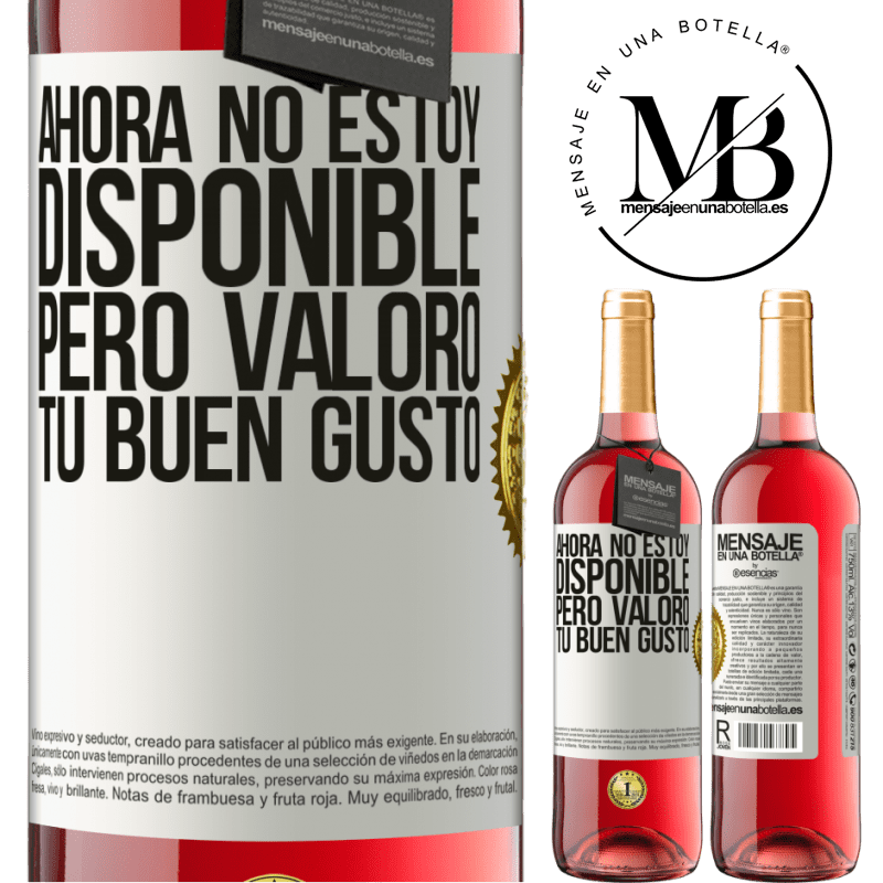 29,95 € Envío gratis | Vino Rosado Edición ROSÉ Ahora no estoy disponible, pero valoro tu buen gusto Etiqueta Blanca. Etiqueta personalizable Vino joven Cosecha 2024 Tempranillo