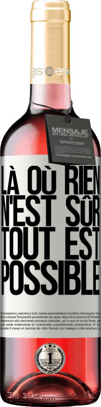 29,95 € Envoi gratuit | Vin rosé Édition ROSÉ Là où rien n'est sûr, tout est possible Étiquette Blanche. Étiquette personnalisable Vin jeune Récolte 2025 Tempranillo