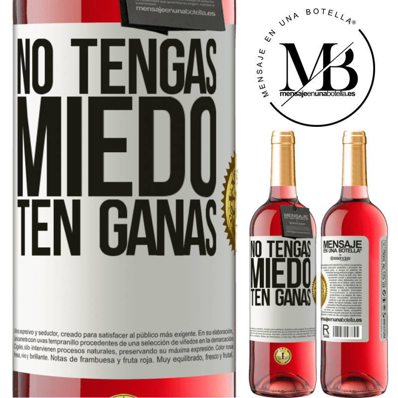 29,95 € Envío gratis | Vino Rosado Edición ROSÉ No tengas miedo. Ten ganas Etiqueta Blanca. Etiqueta personalizable Vino joven Cosecha 2023 Tempranillo