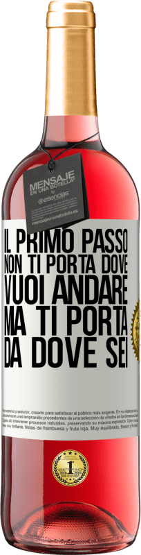29,95 € Spedizione Gratuita | Vino rosato Edizione ROSÉ Il primo passo non ti porta dove vuoi andare, ma ti porta da dove sei Etichetta Bianca. Etichetta personalizzabile Vino giovane Raccogliere 2025 Tempranillo