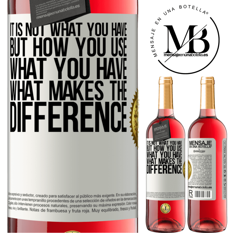 29,95 € Free Shipping | Rosé Wine ROSÉ Edition It is not what you have, but how you use what you have, what makes the difference White Label. Customizable label Young wine Harvest 2022 Tempranillo