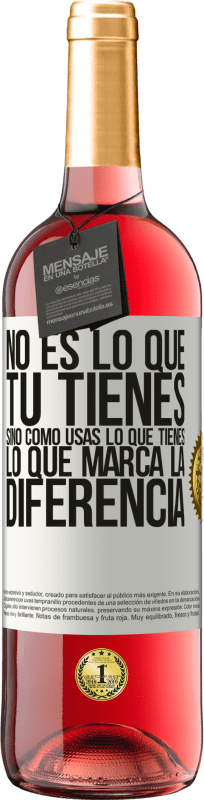 29,95 € | Vino Rosado Edición ROSÉ No es lo que tú tienes, sino cómo usas lo que tienes, lo que marca la diferencia Etiqueta Blanca. Etiqueta personalizable Vino joven Cosecha 2025 Tempranillo