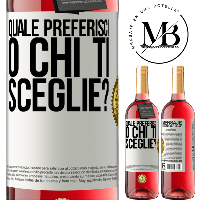 29,95 € Spedizione Gratuita | Vino rosato Edizione ROSÉ quale preferisci o chi ti sceglie? Etichetta Bianca. Etichetta personalizzabile Vino giovane Raccogliere 2023 Tempranillo