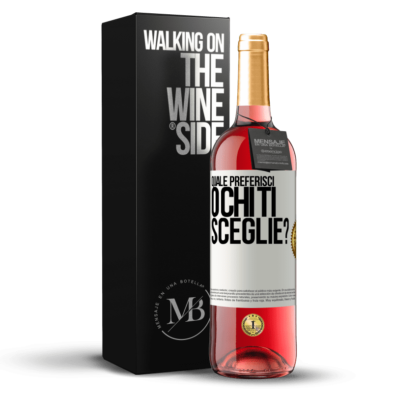 29,95 € Spedizione Gratuita | Vino rosato Edizione ROSÉ quale preferisci o chi ti sceglie? Etichetta Bianca. Etichetta personalizzabile Vino giovane Raccogliere 2024 Tempranillo