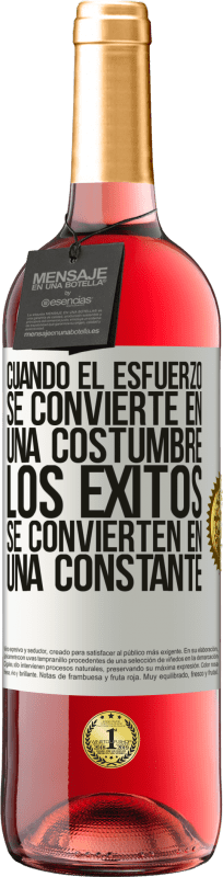 29,95 € | Vino Rosado Edición ROSÉ Cuando el esfuerzo se convierte en una costumbre, los éxitos se convierten en una constante Etiqueta Blanca. Etiqueta personalizable Vino joven Cosecha 2025 Tempranillo