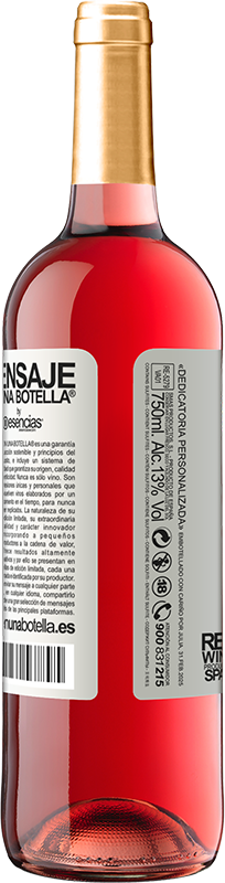 29,95 € | Розовое вино Издание ROSÉ Бессонница лечится с помощью сна человека, о котором ты мечтаешь Белая этикетка. Настраиваемая этикетка Молодое вино Урожай 2025 Tempranillo