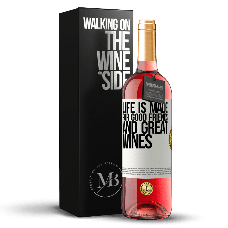 29,95 € Free Shipping | Rosé Wine ROSÉ Edition Life is made for good friends and great wines White Label. Customizable label Young wine Harvest 2023 Tempranillo