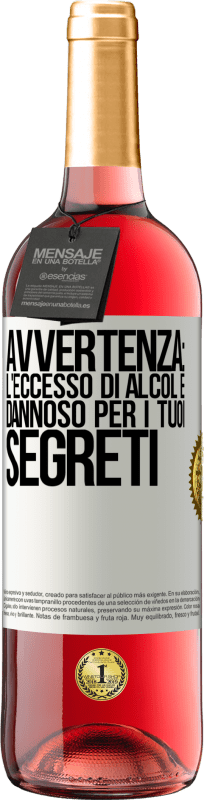 29,95 € | Vino rosato Edizione ROSÉ Avvertenza: l'eccesso di alcol è dannoso per i tuoi segreti Etichetta Bianca. Etichetta personalizzabile Vino giovane Raccogliere 2024 Tempranillo