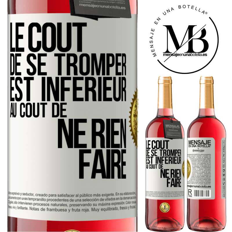 29,95 € Envoi gratuit | Vin rosé Édition ROSÉ Le coût de se tromper est inférieur au coût de ne rien faire Étiquette Blanche. Étiquette personnalisable Vin jeune Récolte 2025 Tempranillo