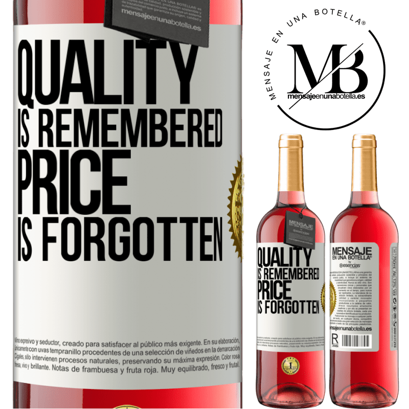 24,95 € Free Shipping | Rosé Wine ROSÉ Edition Quality is remembered, price is forgotten White Label. Customizable label Young wine Harvest 2021 Tempranillo