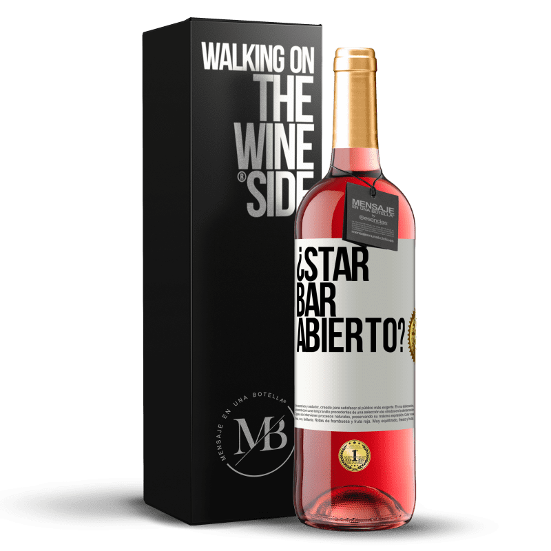 29,95 € Бесплатная доставка | Розовое вино Издание ROSÉ ¿STAR BAR abierto? Белая этикетка. Настраиваемая этикетка Молодое вино Урожай 2023 Tempranillo