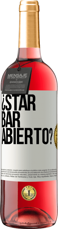 29,95 € | Vino rosato Edizione ROSÉ ¿STAR BAR abierto? Etichetta Bianca. Etichetta personalizzabile Vino giovane Raccogliere 2024 Tempranillo