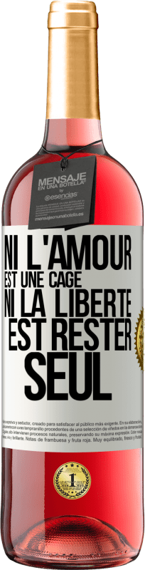 29,95 € Envoi gratuit | Vin rosé Édition ROSÉ Ni l'amour est une cage, ni la liberté est rester seul Étiquette Blanche. Étiquette personnalisable Vin jeune Récolte 2025 Tempranillo