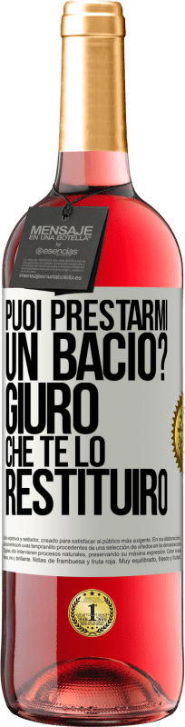 29,95 € | Vino rosato Edizione ROSÉ puoi prestarmi un bacio? Giuro che te lo restituirò Etichetta Bianca. Etichetta personalizzabile Vino giovane Raccogliere 2024 Tempranillo