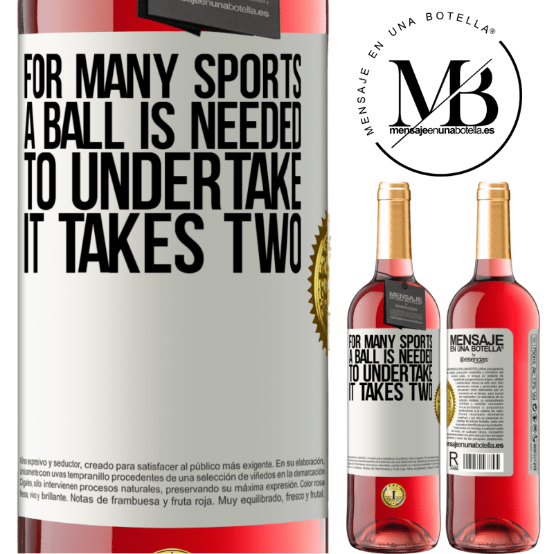 29,95 € Free Shipping | Rosé Wine ROSÉ Edition For many sports a ball is needed. To undertake, it takes two White Label. Customizable label Young wine Harvest 2021 Tempranillo