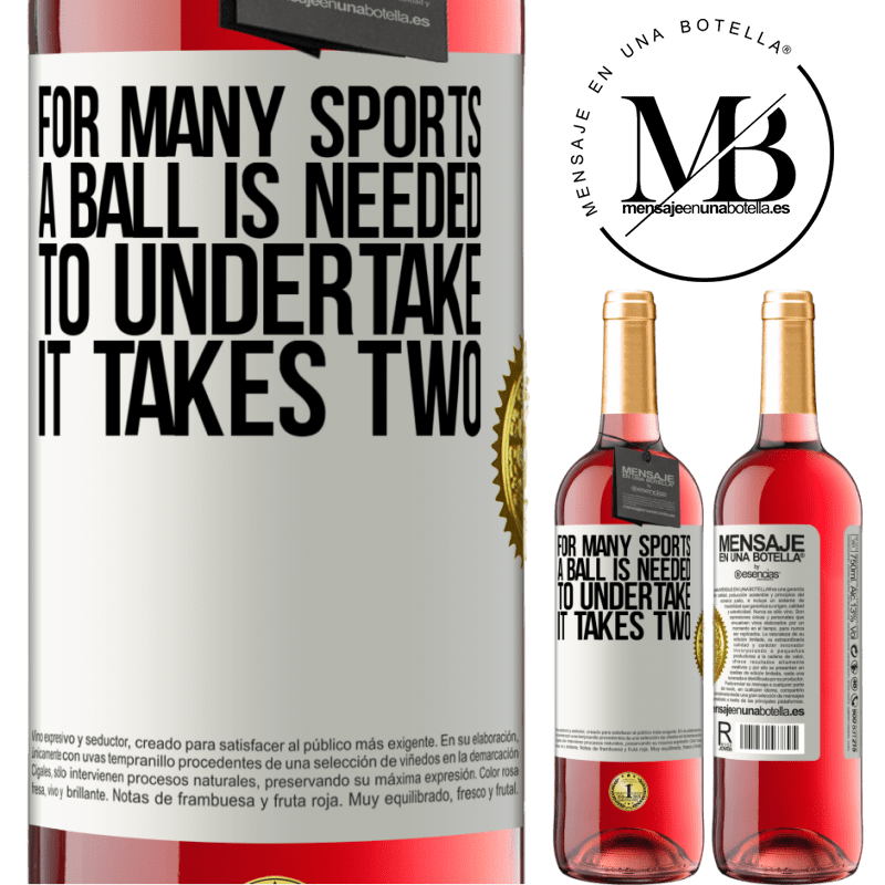 29,95 € Free Shipping | Rosé Wine ROSÉ Edition For many sports a ball is needed. To undertake, it takes two White Label. Customizable label Young wine Harvest 2024 Tempranillo