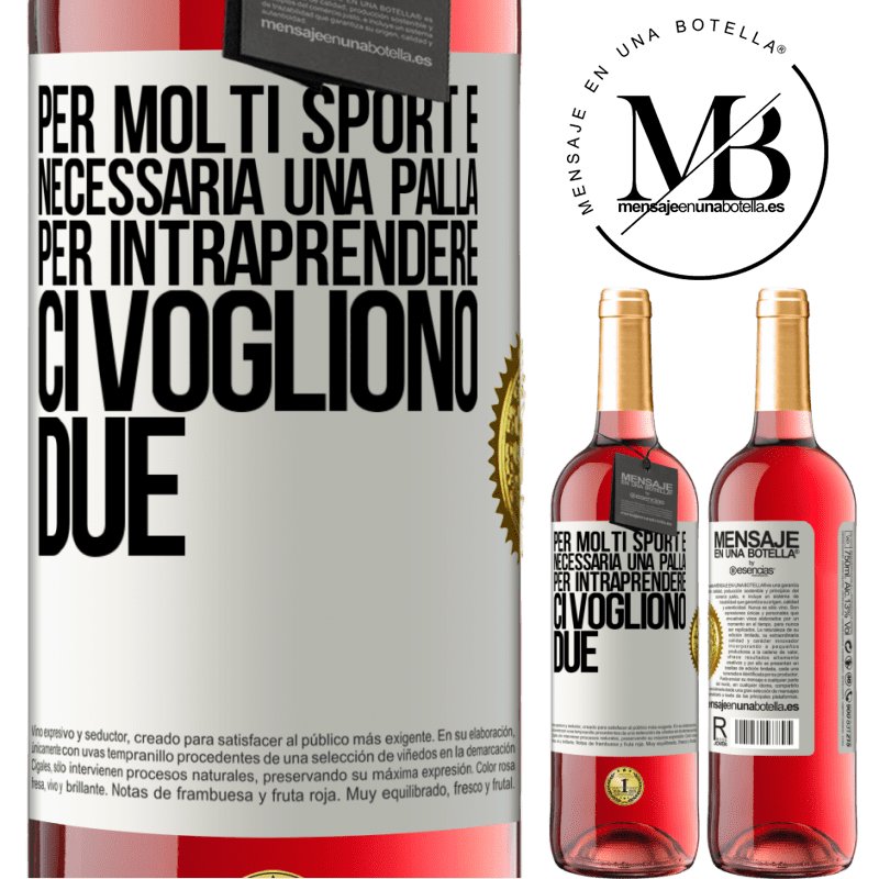 29,95 € Spedizione Gratuita | Vino rosato Edizione ROSÉ Per molti sport è necessaria una palla. Per intraprendere, ci vogliono due Etichetta Bianca. Etichetta personalizzabile Vino giovane Raccogliere 2024 Tempranillo