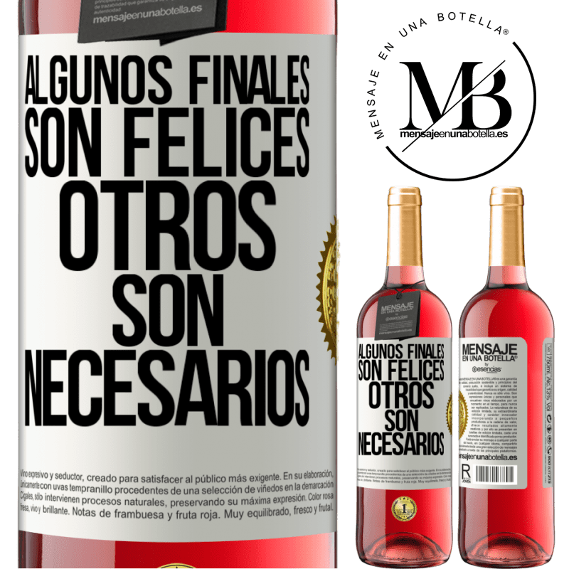 29,95 € Envío gratis | Vino Rosado Edición ROSÉ Algunos finales son felices. Otros son necesarios Etiqueta Blanca. Etiqueta personalizable Vino joven Cosecha 2024 Tempranillo