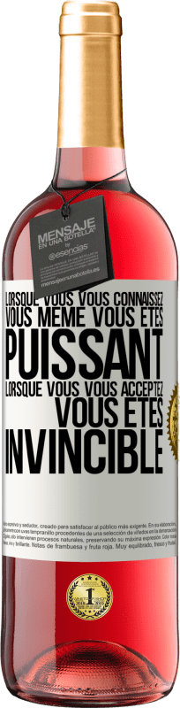 29,95 € Envoi gratuit | Vin rosé Édition ROSÉ Lorsque vous vous connaissez vous même vous êtes puissant. Lorsque vous vous acceptez vous êtes invincible Étiquette Blanche. Étiquette personnalisable Vin jeune Récolte 2025 Tempranillo