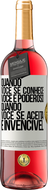 29,95 € Envio grátis | Vinho rosé Edição ROSÉ Quando você se conhece, você é poderoso. Quando você se aceita, é invencível Etiqueta Branca. Etiqueta personalizável Vinho jovem Colheita 2025 Tempranillo
