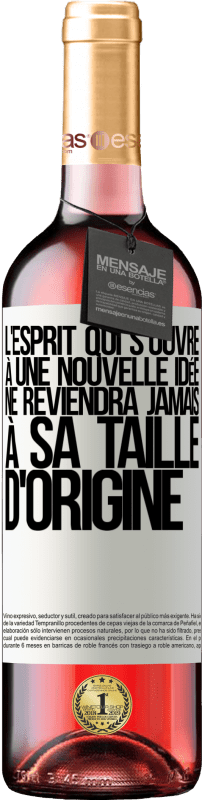 29,95 € | Vin rosé Édition ROSÉ L'esprit qui s'ouvre à une nouvelle idée ne reviendra jamais à sa taille d'origine Étiquette Blanche. Étiquette personnalisable Vin jeune Récolte 2025 Tempranillo