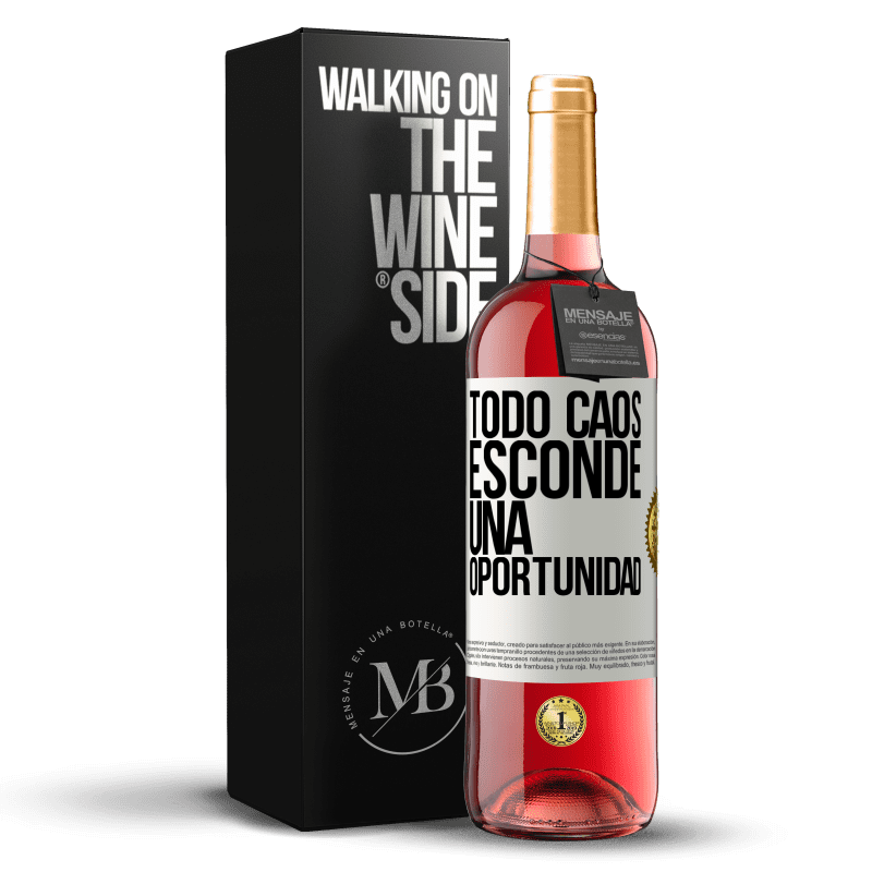 24,95 € Envoi gratuit | Vin rosé Édition ROSÉ Tout chaos cache une opportunité Étiquette Blanche. Étiquette personnalisable Vin jeune Récolte 2021 Tempranillo
